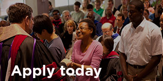 Student receives communion, embodying spiritual connection and the transformative journey at Wesley Theological Seminary