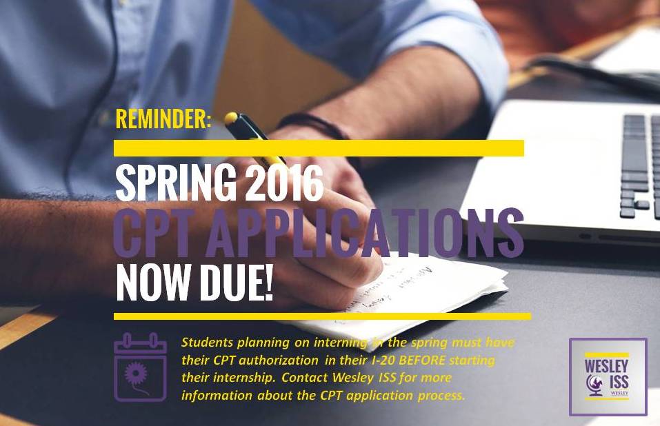 ISS_Employment_CPTApplicationReminder_Graphic CPT Spring Applications Due Graphic