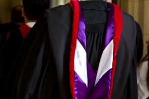 Image: Academic hood detail during Convocation