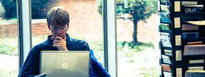 Image: student in library