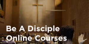 Cross in chapel with Be A Disciple text