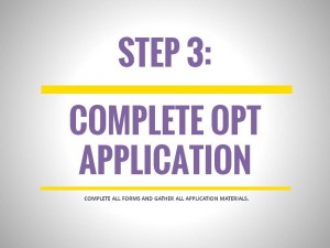 OPT Application Process, Step 3: Complete OPT Application